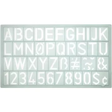 WESTCOTT Zeichenschablone 20mm A-Z, 0-9