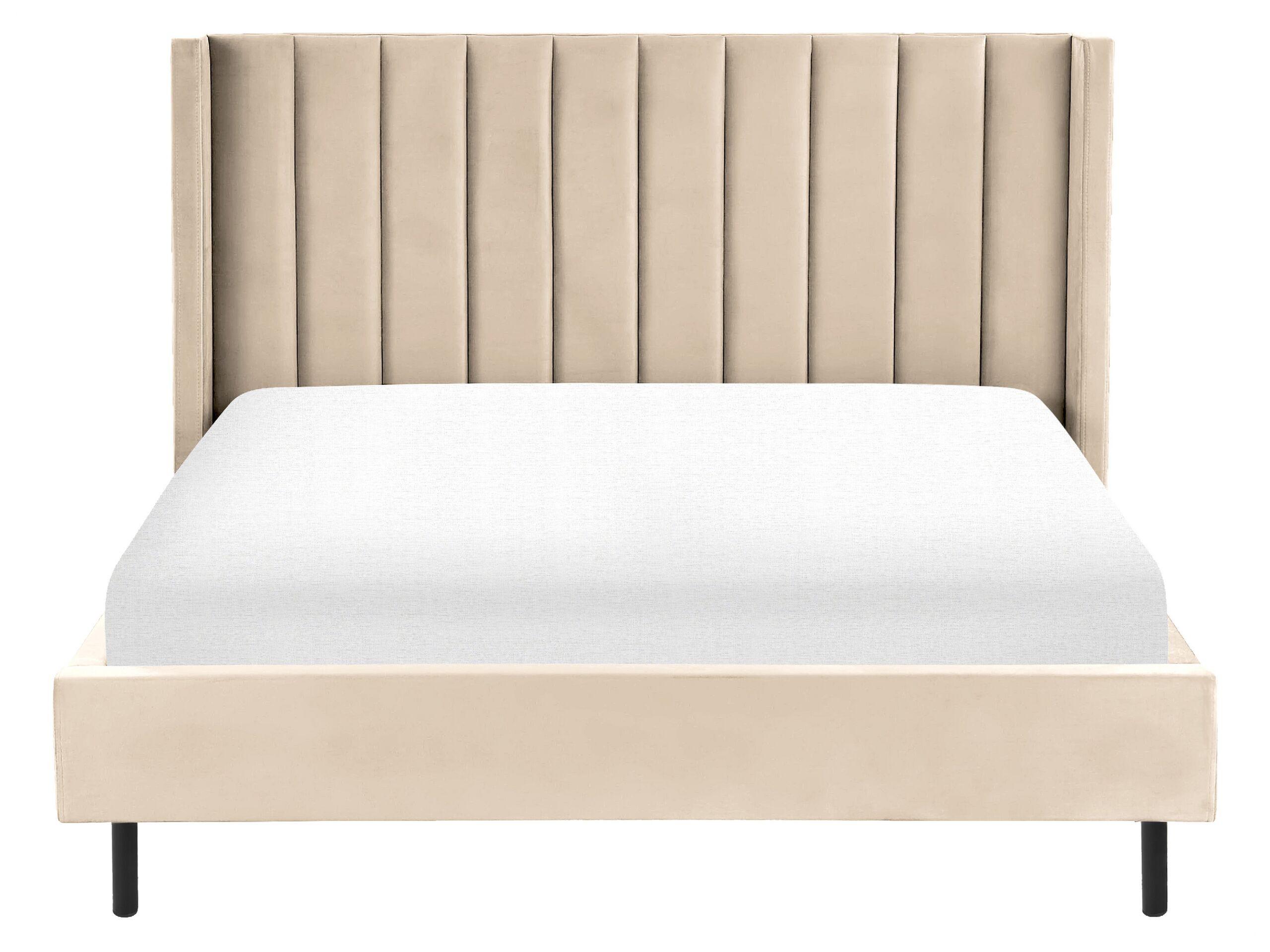Beliani Bett mit Lattenrost aus Samtstoff Modern VILLETTE  