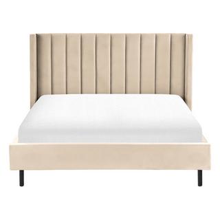 Beliani Letto con rete a doghe en Velluto Moderno VILLETTE  