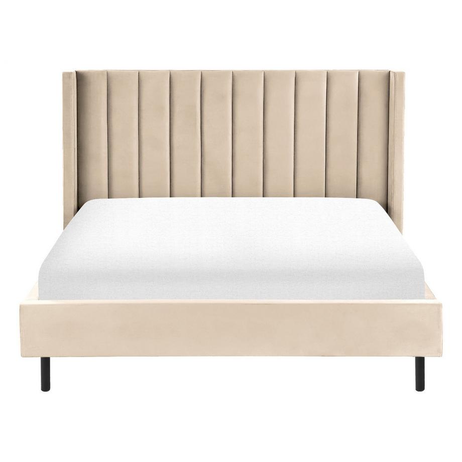 Beliani Lit à lattes en Velours Moderne VILLETTE  