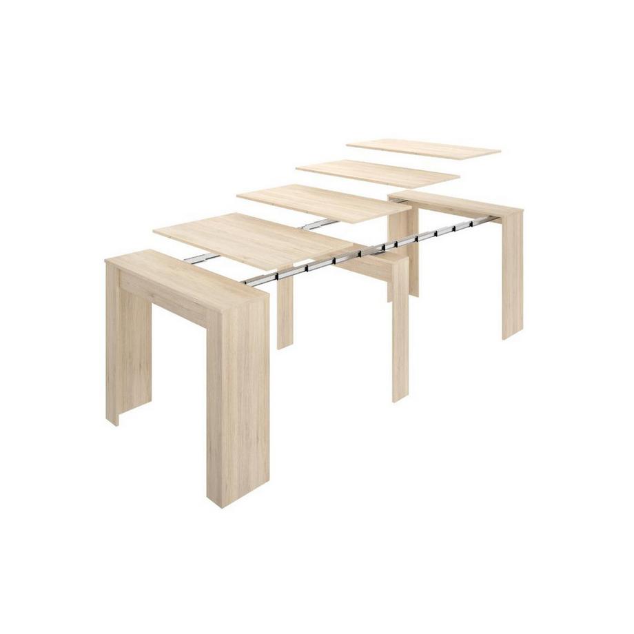 Vente-unique Konsolentisch ONEGA 10 Personen 4 Verlängerungen Eichenholzfarben  