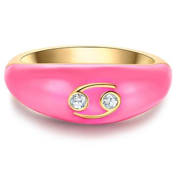 Femme Bague Zodiaque Cancer