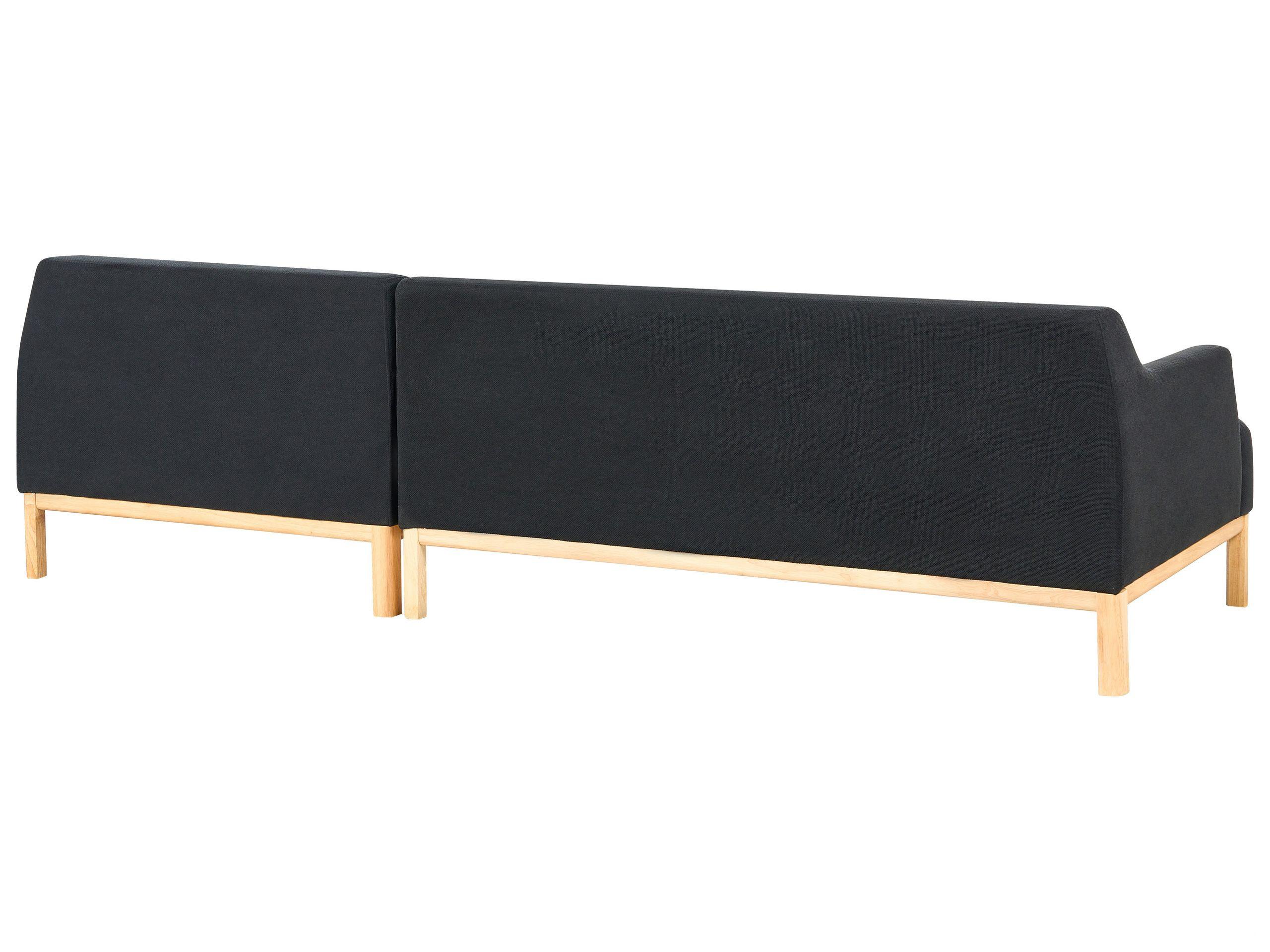 Beliani Linksseitiges Ecksofa aus Stoff Skandinavisch SOSJO  