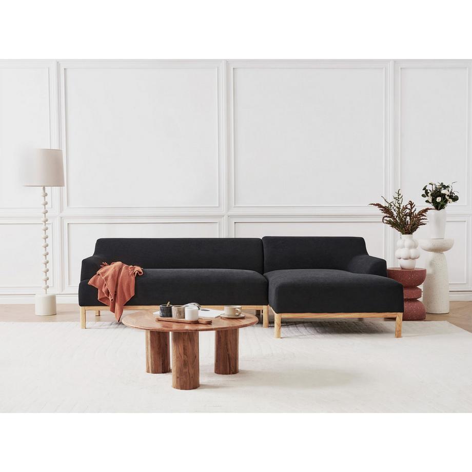 Beliani Canapé d'angle gauche en Tissu Scandinave SOSJO  