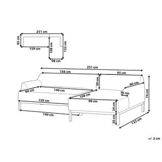 Beliani Linksseitiges Ecksofa aus Stoff Skandinavisch SOSJO  
