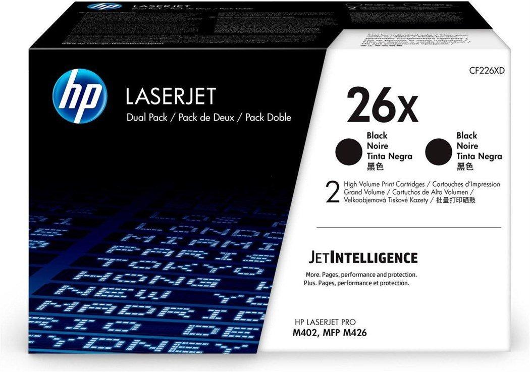 Image of Hewlett-Packard 26X 2er-Pack Schwarz Original LaserJet Tonerkartuschen mit hoher Reichweite - ONE SIZE