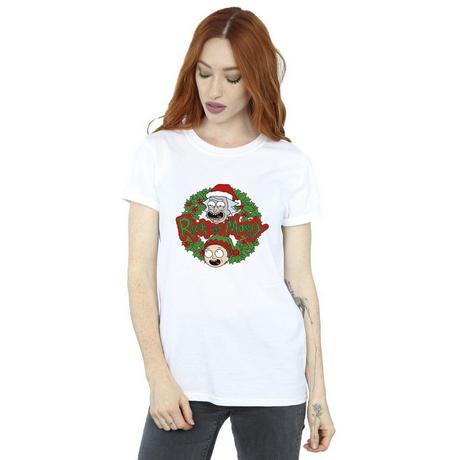 Rick And Morty Rick and Morty T-Shirt Couronne de Noël  