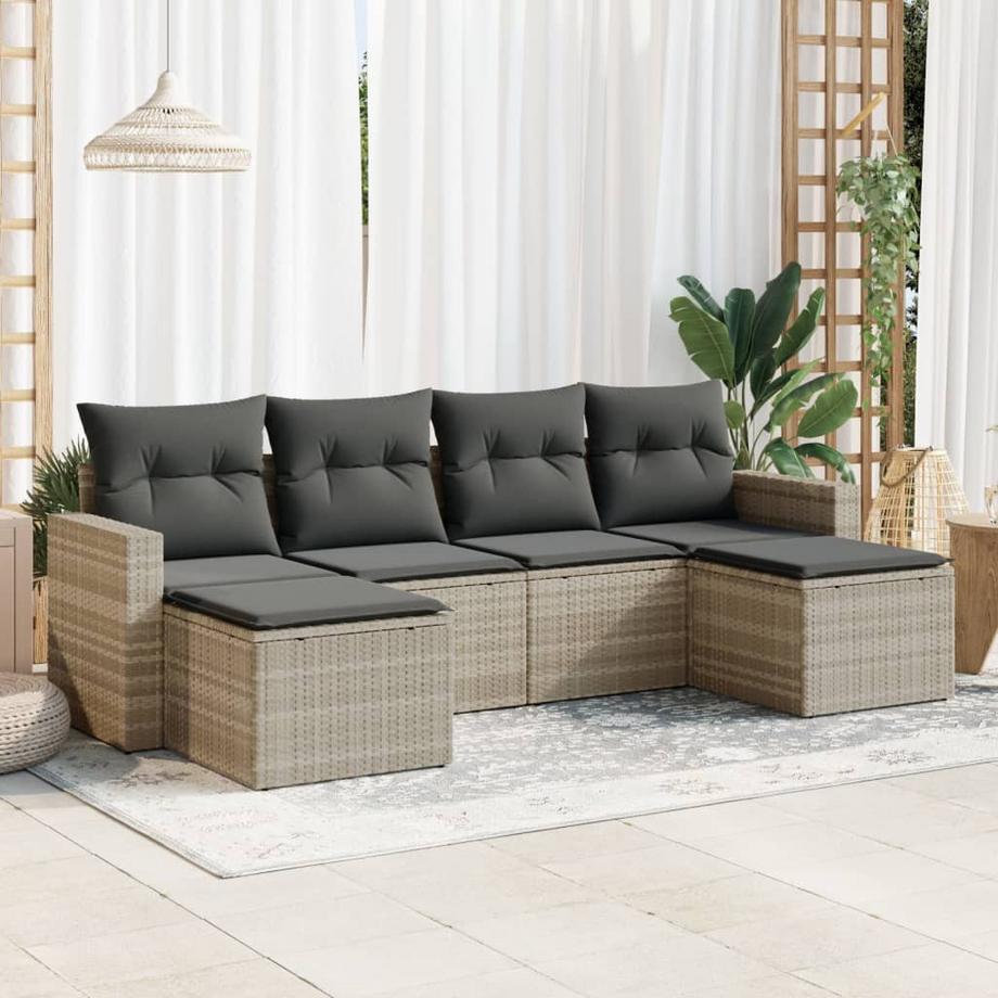VidaXL set di divani da giardino Polirattan  