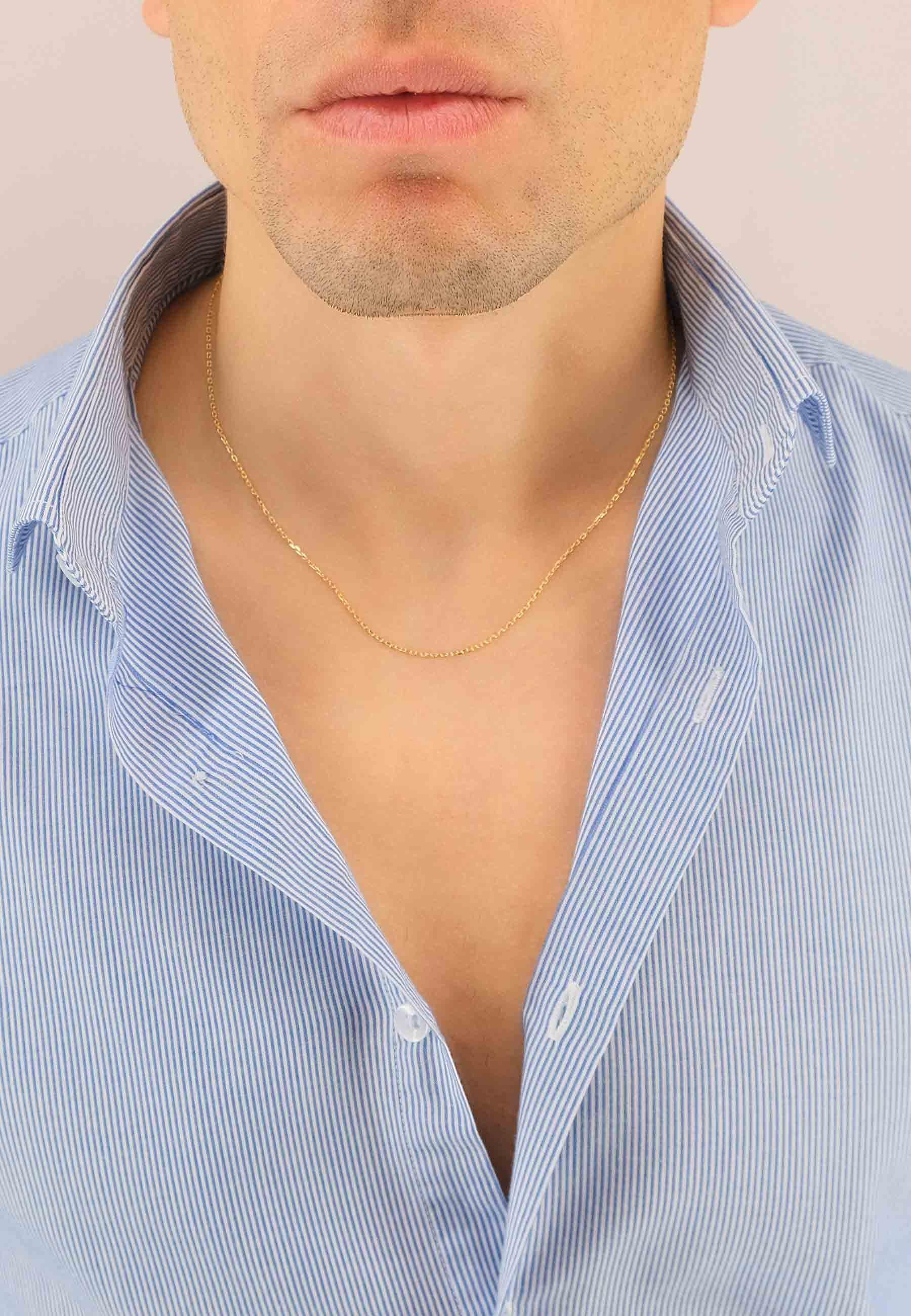 MUAU Schmuck  Collier Anker Gelbgold 750, 1.4mm, 50cm 