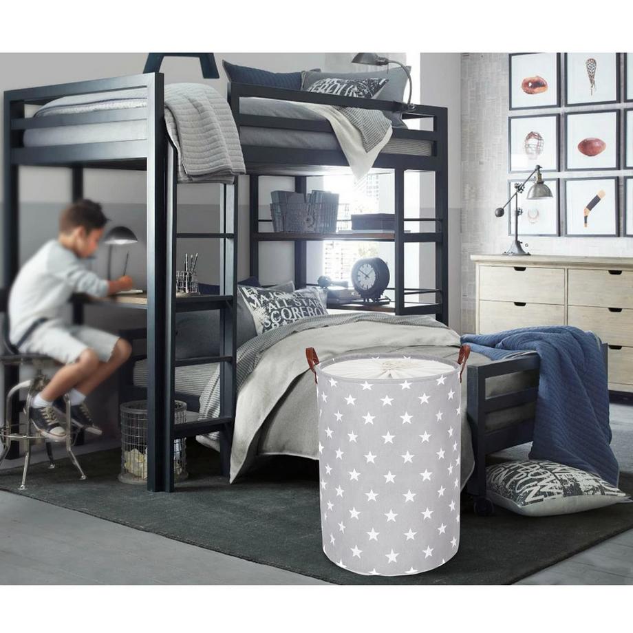 Alopini Paniers à Linge de Rangement Ronds Pliables, Coton  