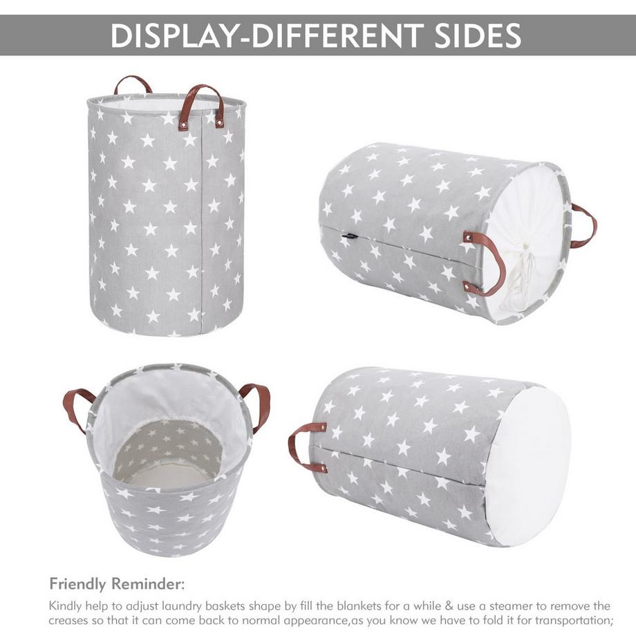 Alopini Paniers à Linge de Rangement Ronds Pliables, Coton  