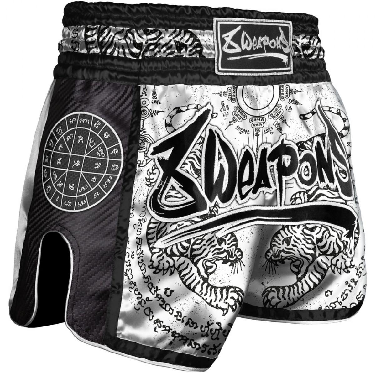 8WEAPONS  Shorts de Muay Thaï - Carbon - Sak Yant Tigers 