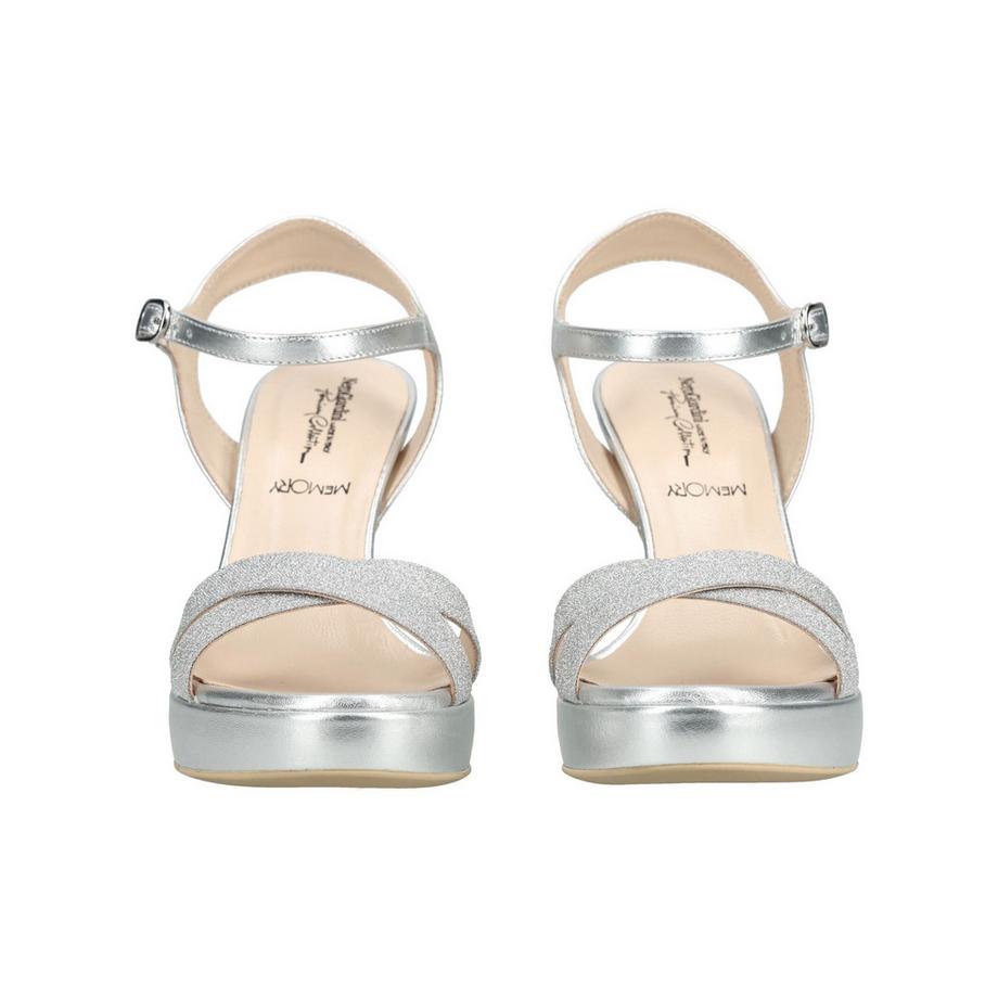 Nero Giardini Glitzer Plateau Sandalen mit Knöchelriemen  