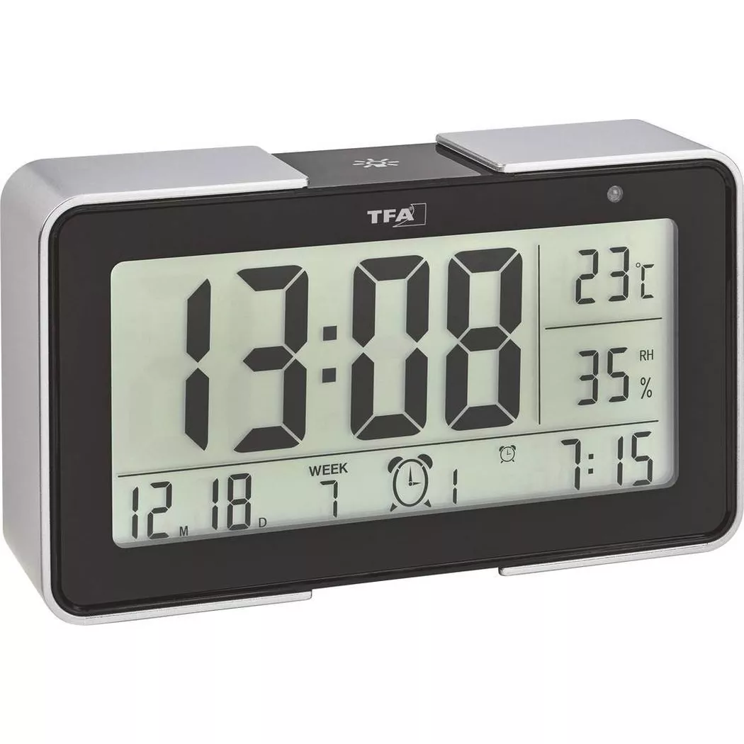 TFA Dostmann Digitalwecker Melody Schwarz/Silber