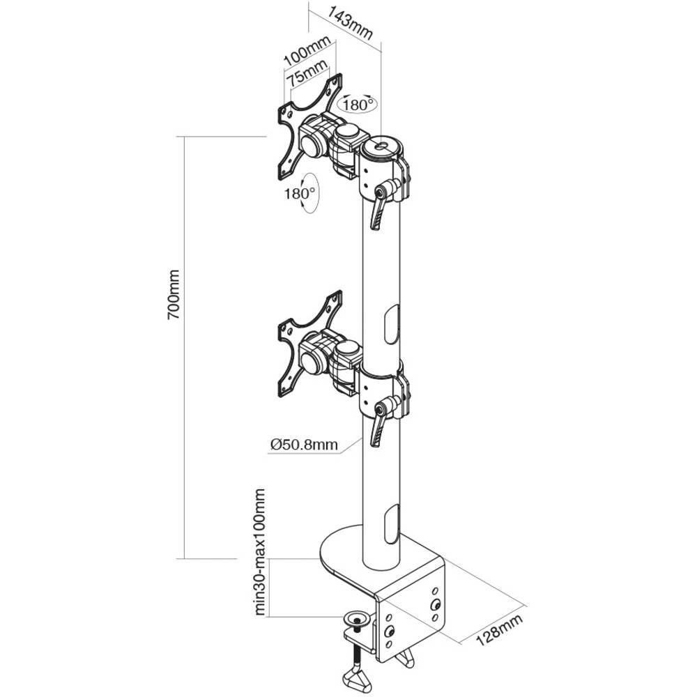Neomounts by Newstar  gekrümmter Bildschirm-Tischhalterung 