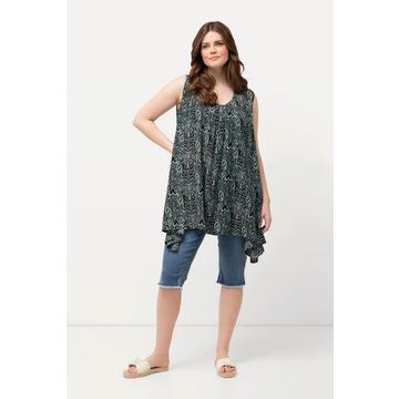 Blouse sans manches à encolure en V, ligne A et pli fantaisie