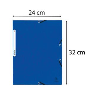 Exacompta Sammelmappe mit Gummizug und 3 Klappen aus Colorspan-Karton 355g/qm, für Format DIN A4 - x 50  