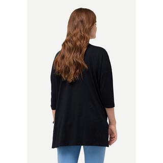 Ulla Popken  Shirt, Raffband, Rundhals, 3/4-Arm, Biobaumwolle 