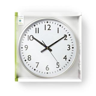 Nedis Orologio da parete | Diametro: 380 mm | Plastica | Argento / Bianco  