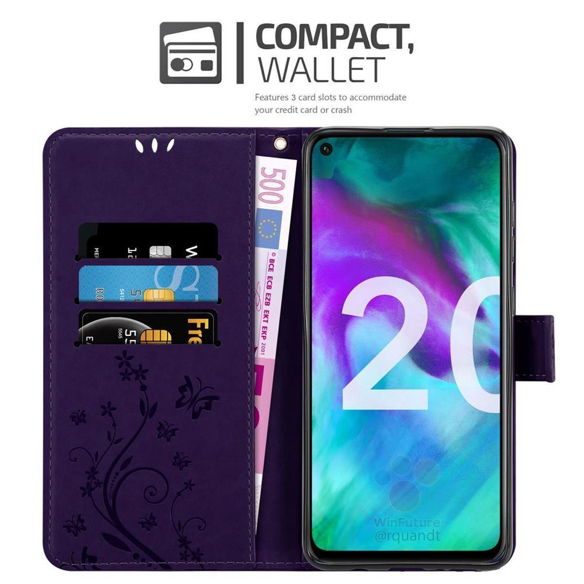 Cadorabo  Housse compatible avec Honor 20 / 20S / Huawei NOVA 5T - Coque de protection au design floral avec fermeture magnétique, fonction de support et emplacements pour cartes 