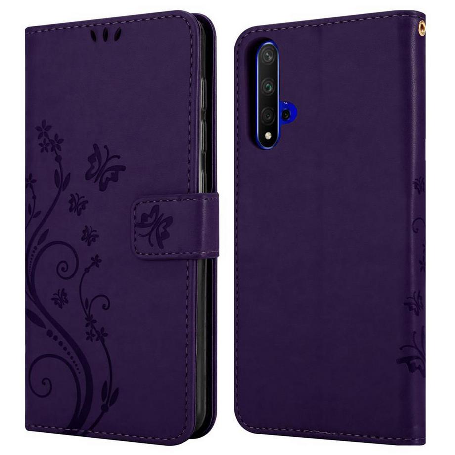 Cadorabo  Hülle für Honor 20  20S  Huawei NOVA 5T Blumen Design Magnetverschluss 