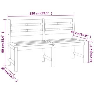 VidaXL set da pranzo da giardino Teak riciclato  