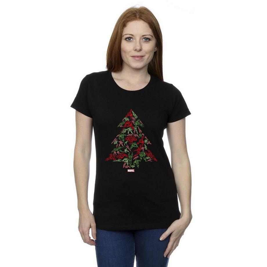 MARVEL Avengers Albero di Natale T-Shirt Maniche Corte  