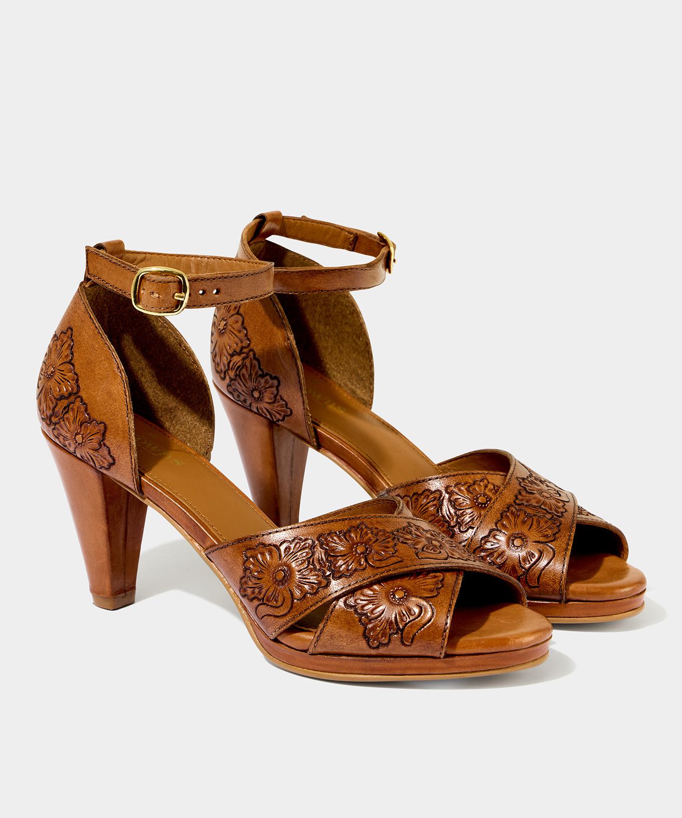 Joe Browns  Floral geprägte Leder Heels 