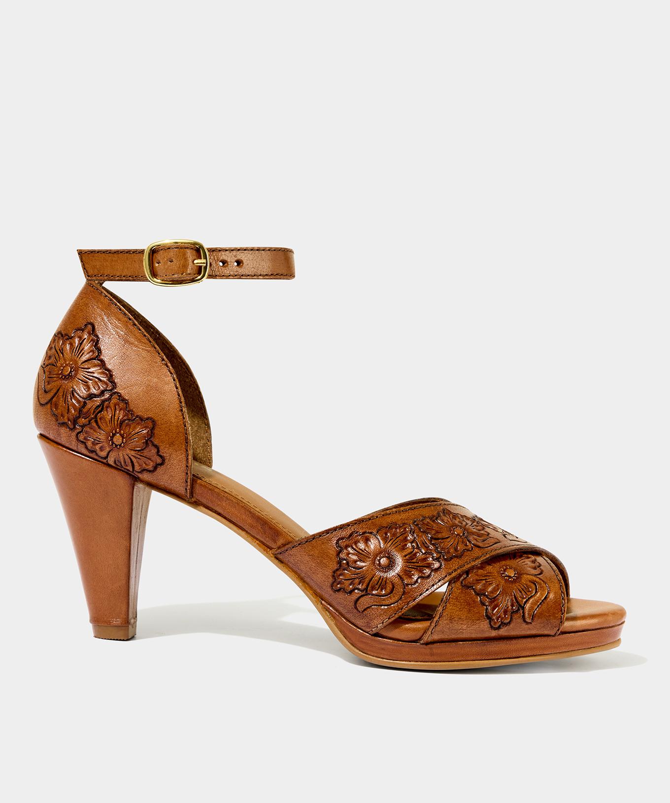 Joe Browns  Floral geprägte Leder Heels 