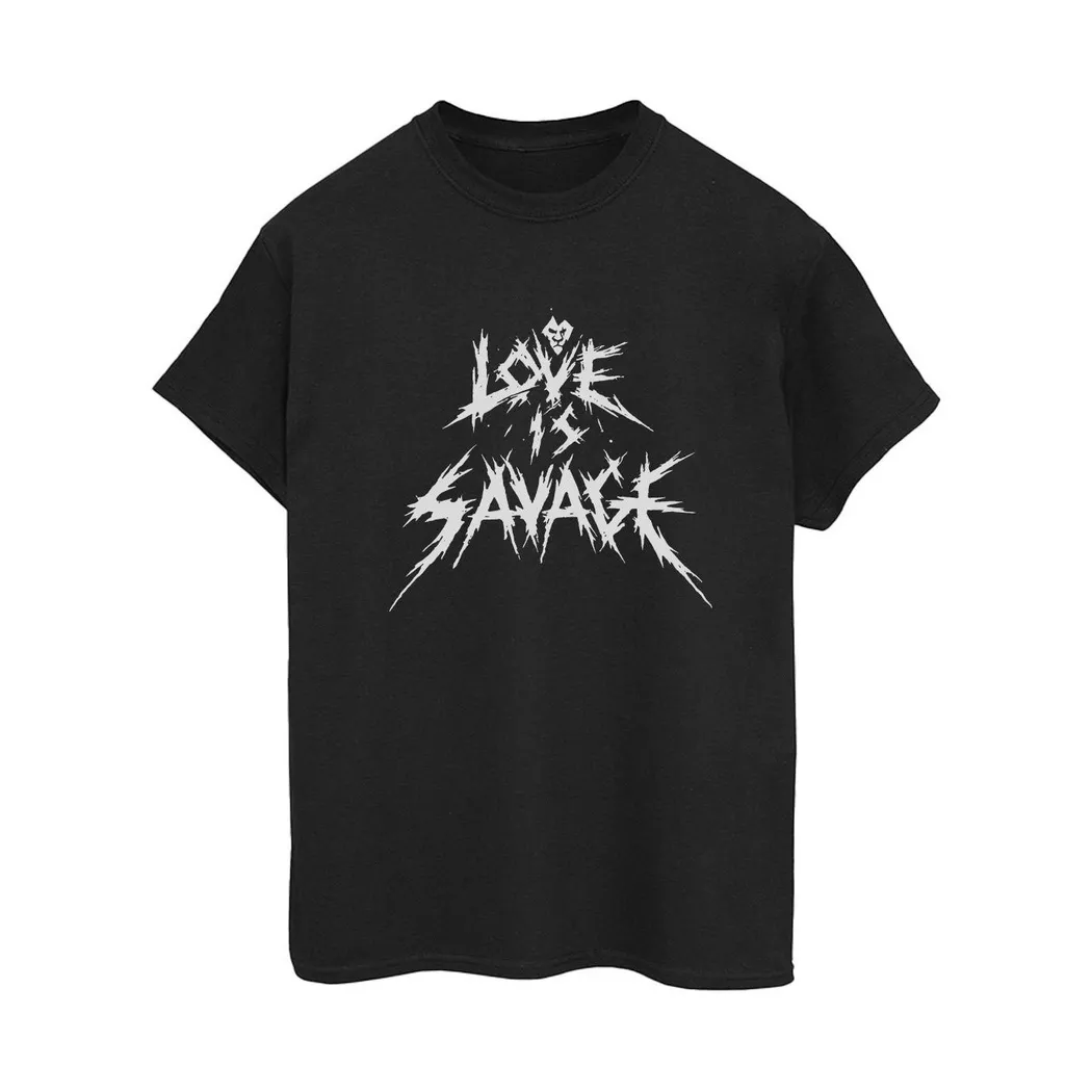 Disney - Love Is Savage TShirt, für Damen, Schwarz, Größe XL