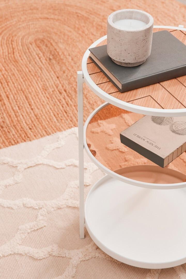 mutoni Tavolino Haldor bianco-naturale rotondo 40  