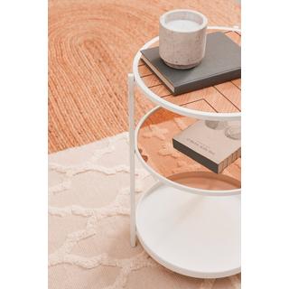 mutoni Tavolino Haldor bianco-naturale rotondo 40  