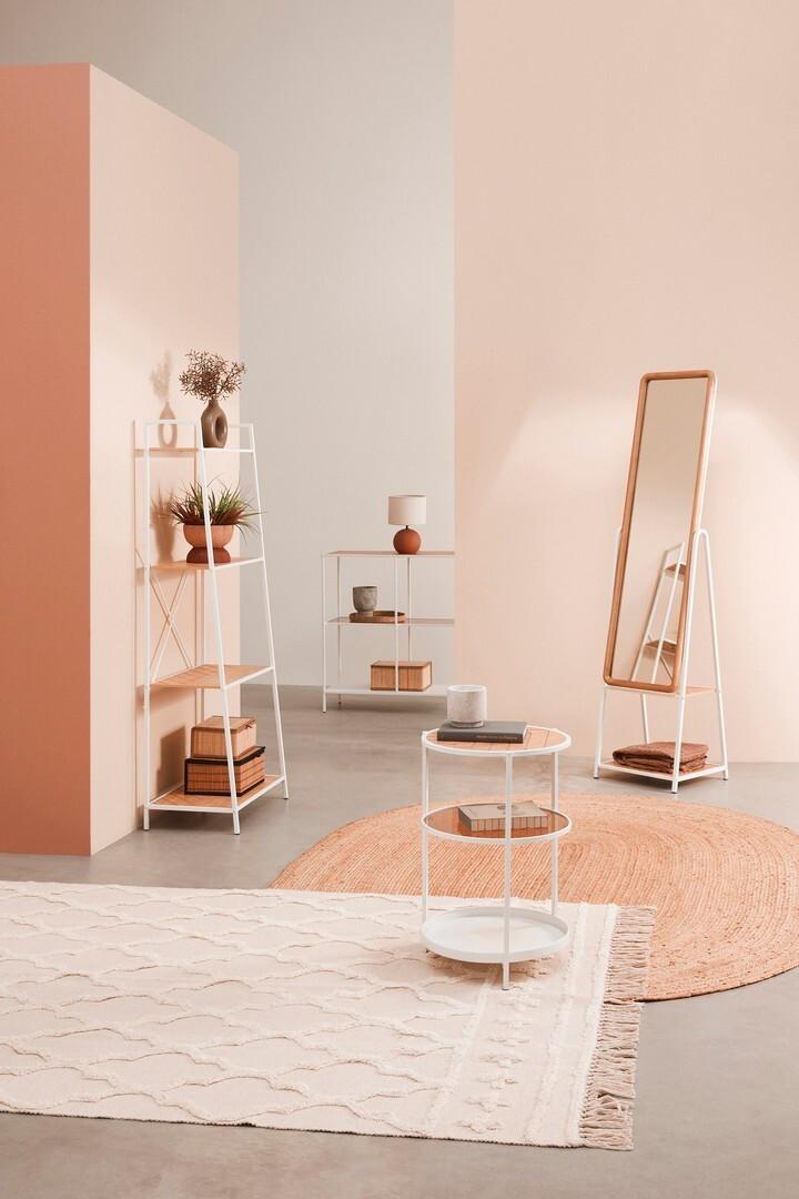 mutoni Tavolino Haldor bianco-naturale rotondo 40  