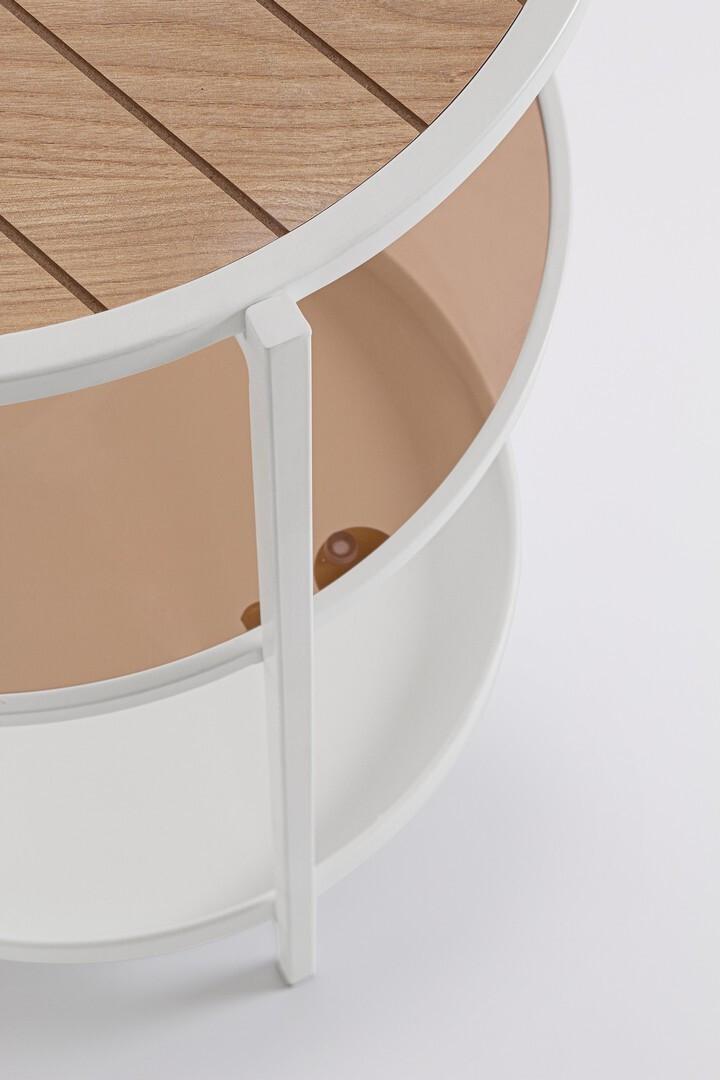 mutoni Tavolino Haldor bianco-naturale rotondo 40  