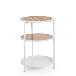 mutoni Tavolino Haldor bianco-naturale rotondo 40  