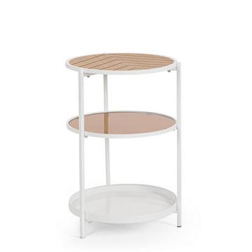 Beistelltisch Haldor weiss-natur rund 40