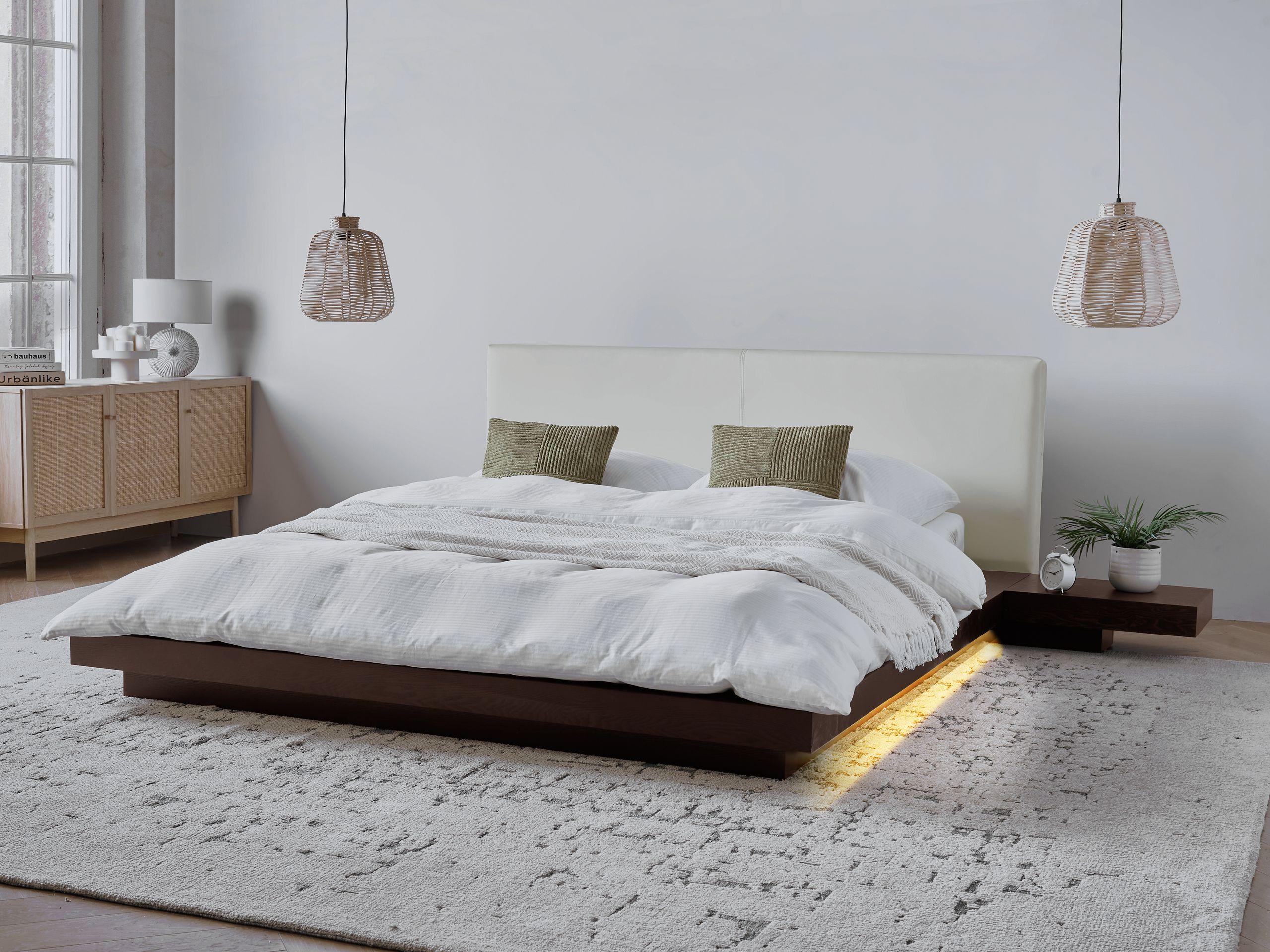 Beliani Lit avec LED en MDF Scandinave ZEN  