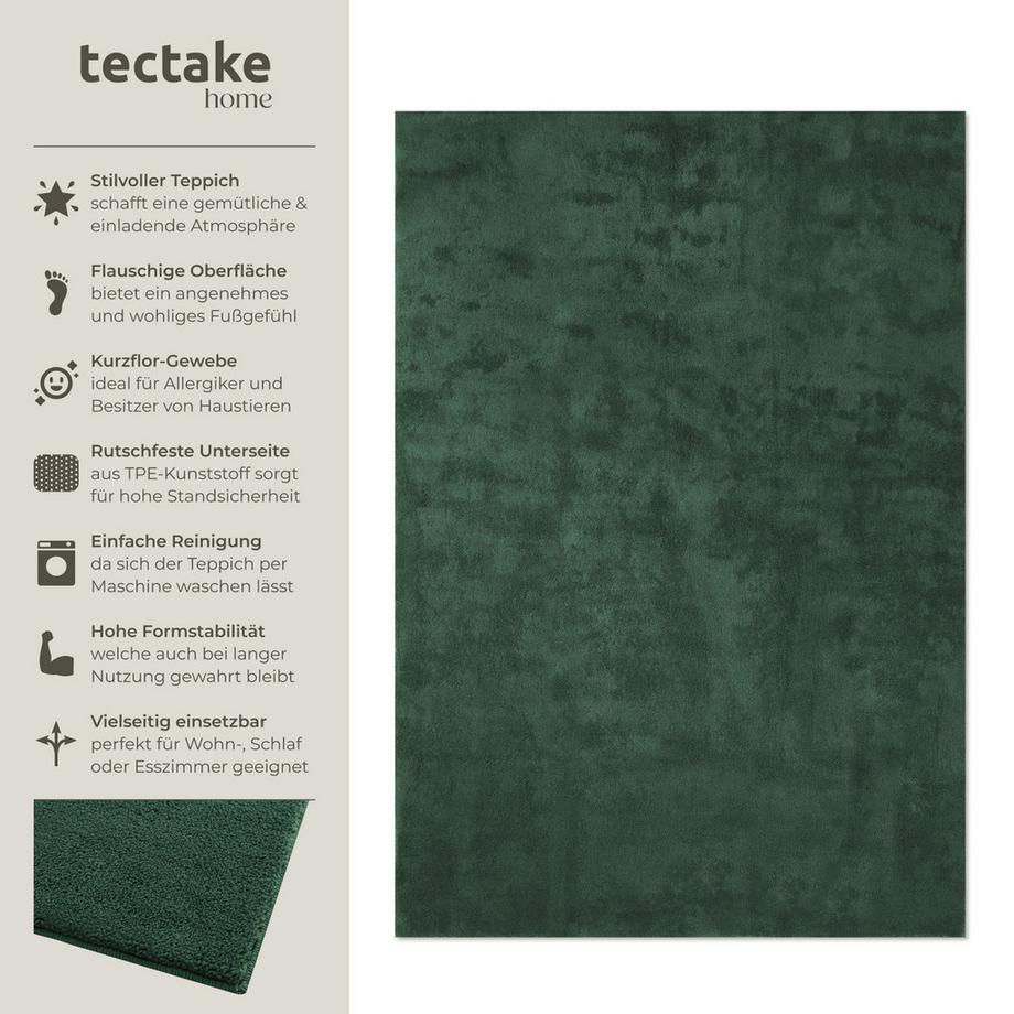 Tectake Tapis à poils ras SOFT ZONE Différentes tailles et couleurs  