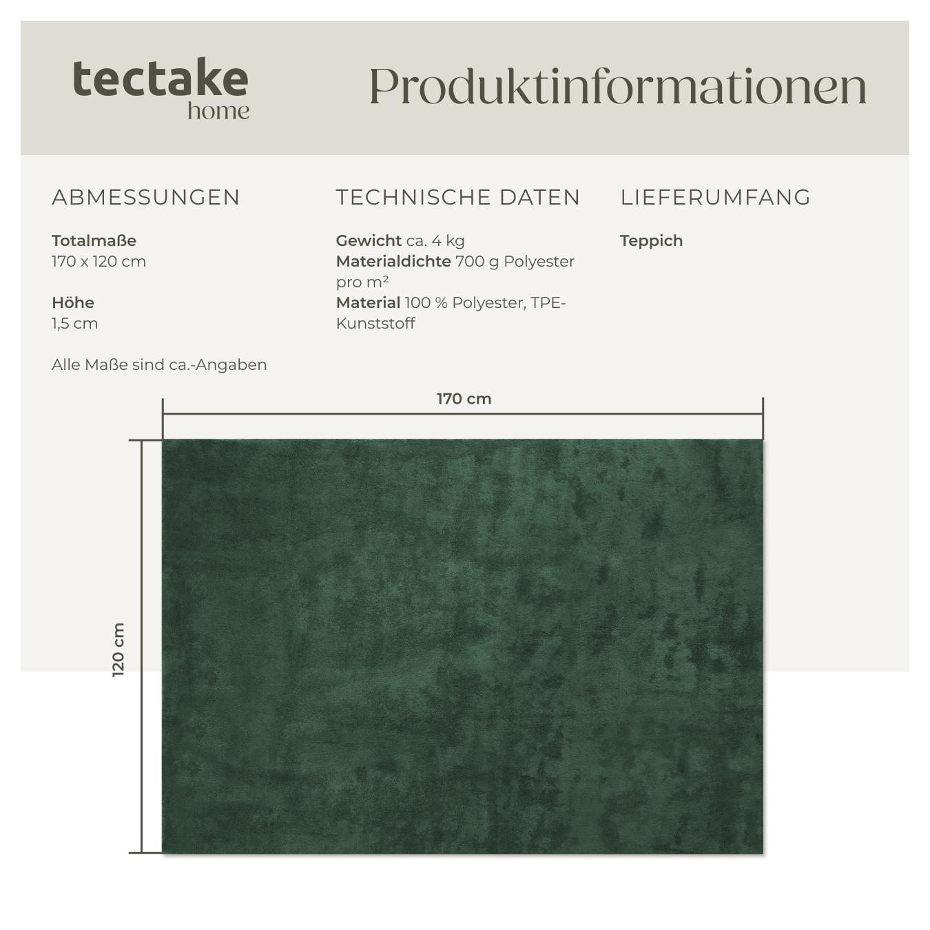 Tectake Kurzflorteppich Soft Zone verschiedene Größen und Farben flauschige Oberfläche  