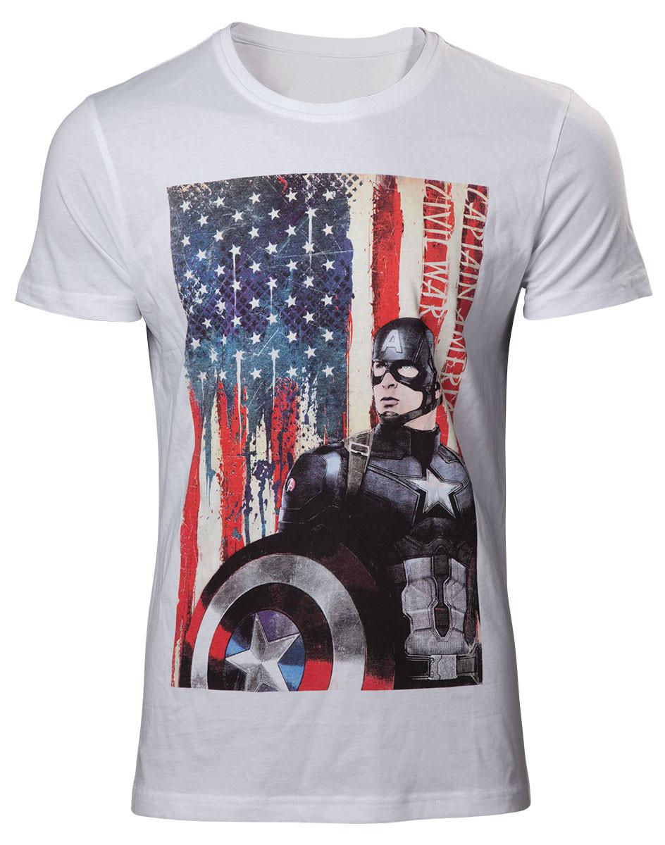 Bioworld  T-shirt - Captain America - Flag 