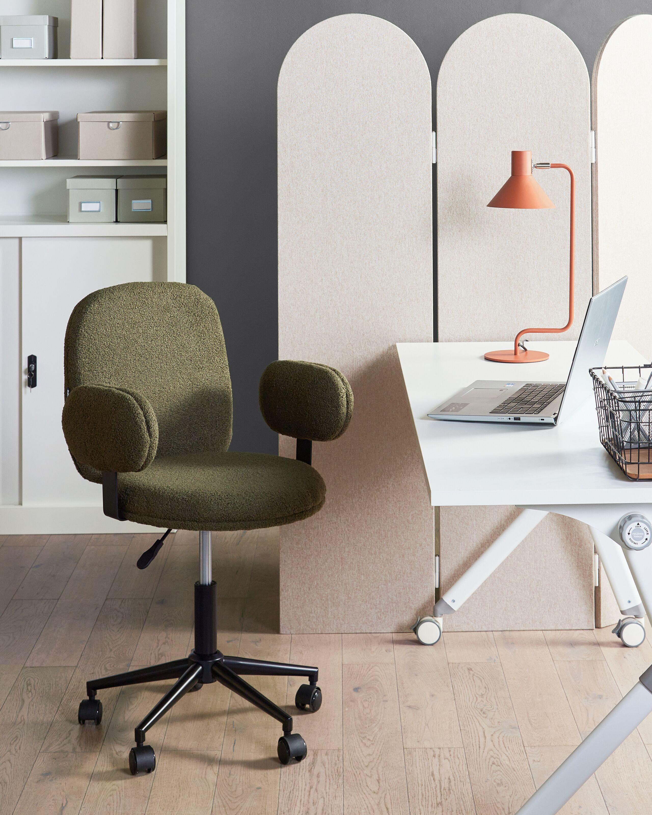 Beliani Chaise de bureau en Bouclé Moderne MORAGA  