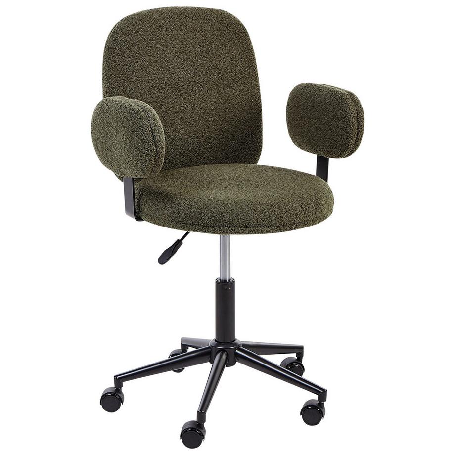 Beliani Chaise de bureau en Bouclé Rétro MORAGA  