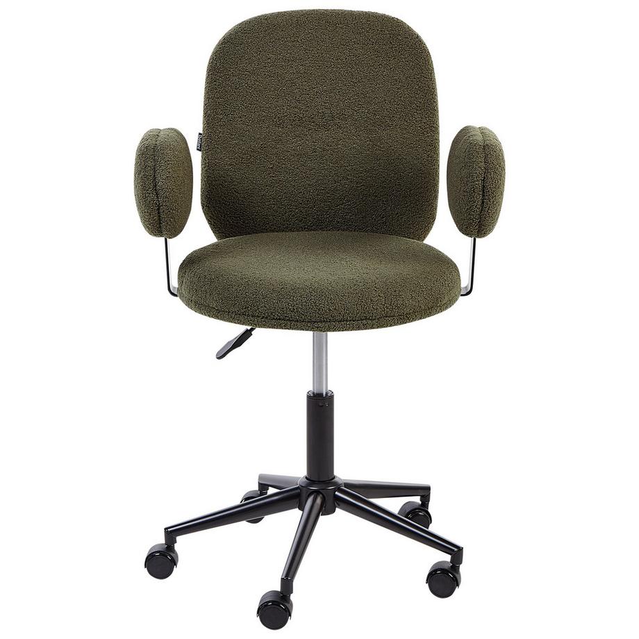 Beliani Chaise de bureau en Bouclé Rétro MORAGA  