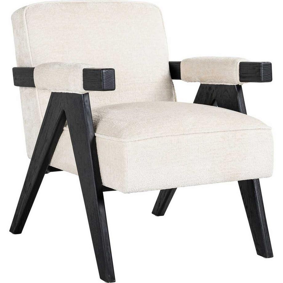 mutoni Fauteuil Cooper chenille blanc  