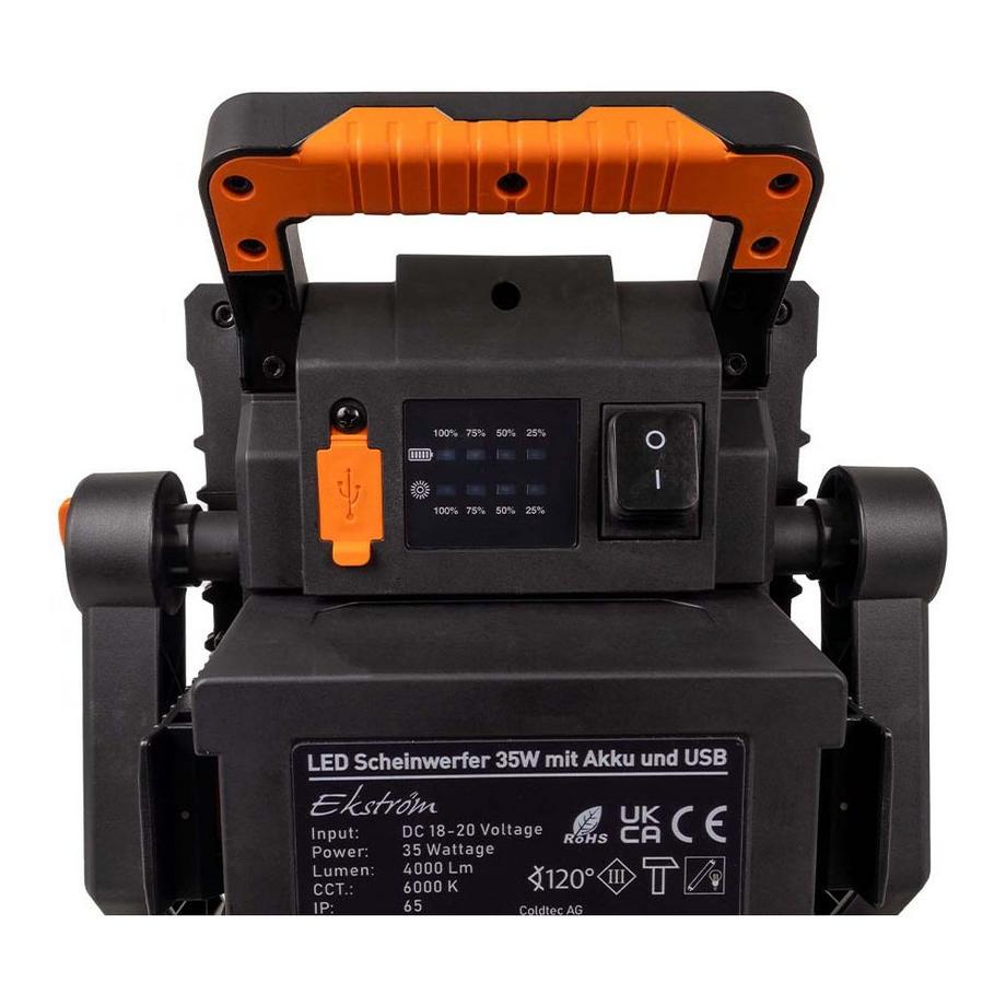 Ekström  Akku LED Scheinwerfer 35W mit USB 