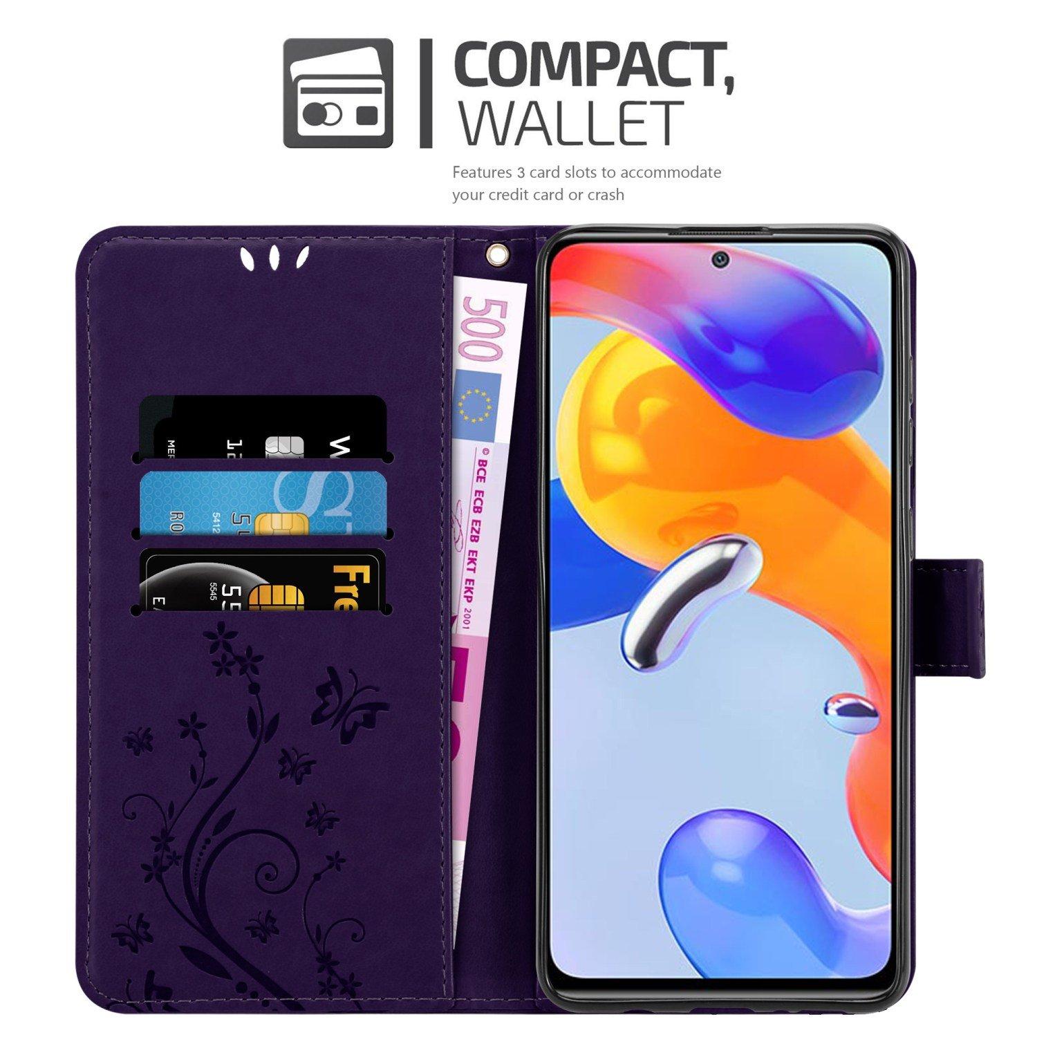 Cadorabo  Housse compatible avec Xiaomi RedMi NOTE 11 PRO 4G / 5G - Coque de protection au design floral avec fermeture magnétique, fonction de support et emplacements pour cartes 