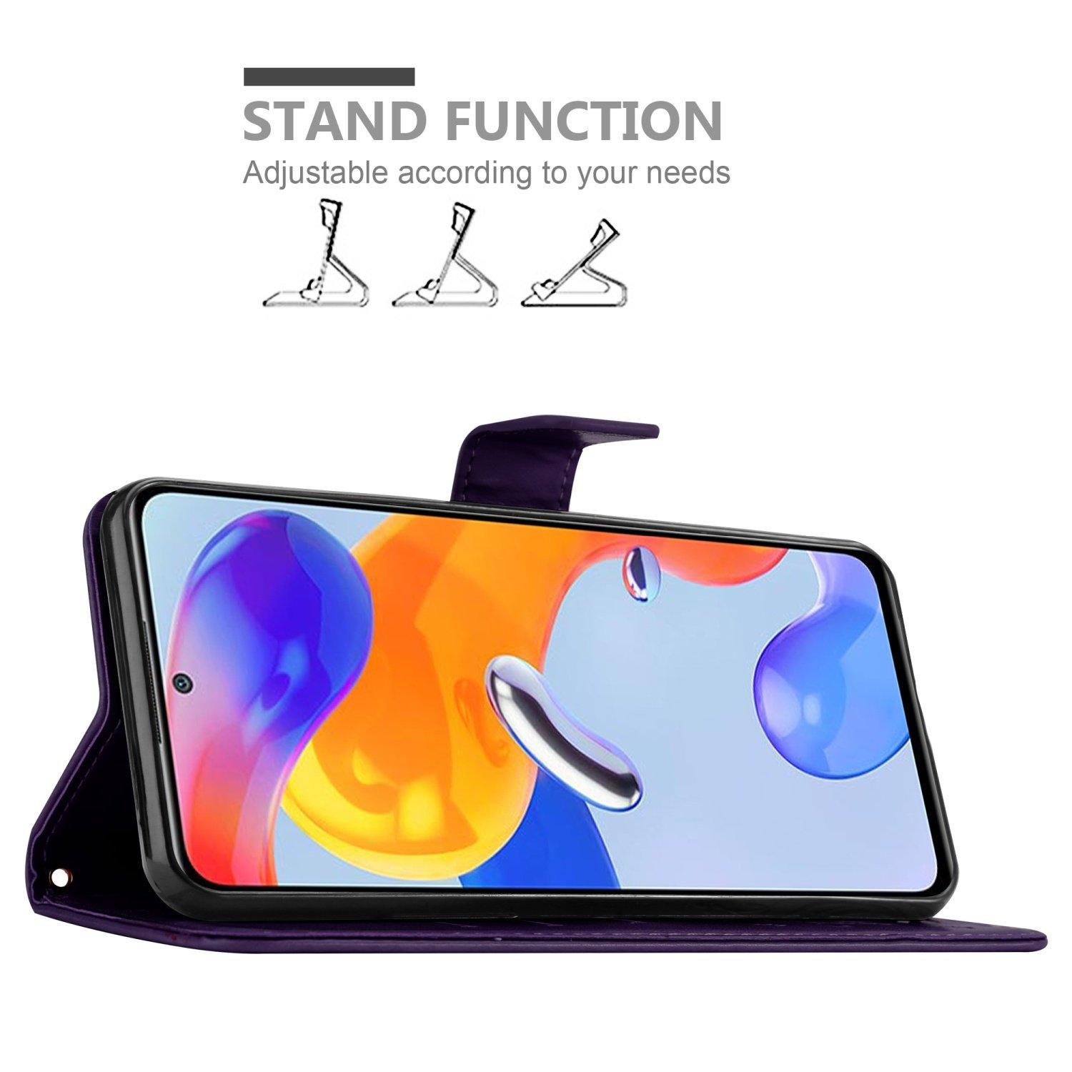 Cadorabo  Housse compatible avec Xiaomi RedMi NOTE 11 PRO 4G / 5G - Coque de protection au design floral avec fermeture magnétique, fonction de support et emplacements pour cartes 