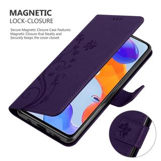 Cadorabo  Housse compatible avec Xiaomi RedMi NOTE 11 PRO 4G / 5G - Coque de protection au design floral avec fermeture magnétique, fonction de support et emplacements pour cartes 