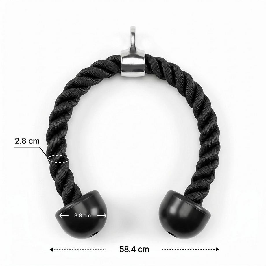 Ensemble d'accessoires pour tirage à la poulie (4 pièces) pour la tour de musculation à câble Corde pour triceps