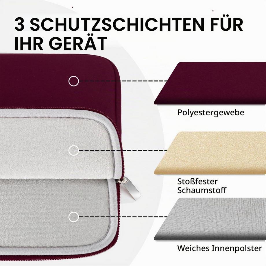 Only-bags.store Fodero per Laptop con Tasca Accessori con Cerniera  